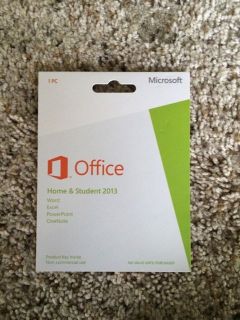 Microsoft Office 2013 Home and Student Product Key Card 1pc New 885370451160