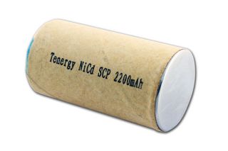 Tenergy NiCd SubC 2200mAh Paper Wrapped Rechargeable Battery Flat Top