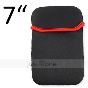 7" inch Neoprene Laptop Notebook Red Black Reversible Soft Sleeve Case Cover Bag