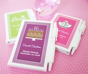 48 Personalized Sweet 16 Notebooks Note Pads Birthday Party Favors
