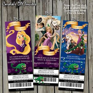 Tangled Rapunzel Invitation Printable Tangled Birthday Party Invitation