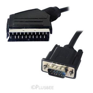 2M RGB Scart Cable to Male 15 Pin HD s VGA U VGA Plasma LCD HDTV Video Projector
