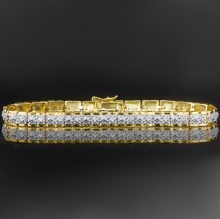 Ladies 14k Yellow Gold Finish 1 00 Ct Natural Diamond Rolex Tennis Bracelet
