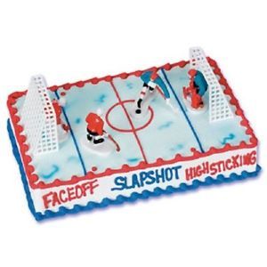 6pc Hockey Players Goal Cake Topper Boy Birthday Party Decorations NHL