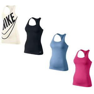 Womens Ladies Nike Dri Fit Gym Training Running Sports Bra Vest Tops T Shirts