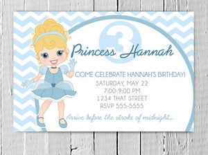 Disney's Cinderella Birthday Invitation Printable File Princess Party Custom