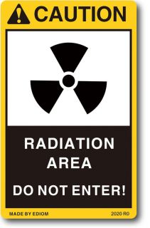 Radiation Warning Decal Danger Sign Caution Vinyl Sticker Safety Security Label