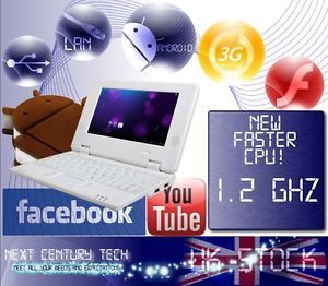 New Cheap 7" inch White Mini Laptop PC Netbook Android 4 0 Notebook Computer