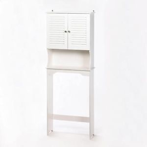 Nantucket White Bathroom Space Saver Over The Toilet Storage Cabinet Shelves