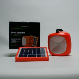 New Festive Lights Solar Power Orange Camping Lantern Phone Charger LED Light