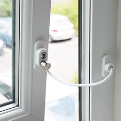 Penkid PVC Window Door Restrictor Child Safety Security Cable Wire Key Lock