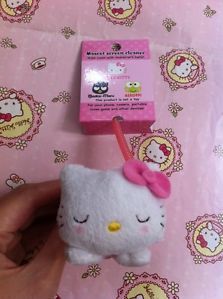 Sanrio Hello Kitty Lay on Floor Mobile Cell Phone Strap Mascot Screen Cleaner