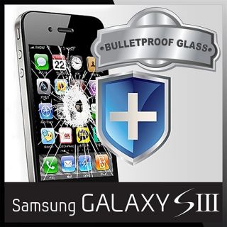 Samsung Galaxy S3 Bulletproof Tempered Glass Screen Protector Color Skin Cover