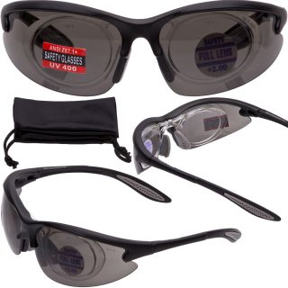Morays 1 75 Full Magnifying Safety Glasses Black Frame Grey Lens