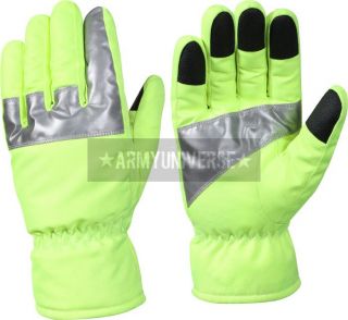 Safety Green Waterproof Hi Vis Work Gloves with Reflective Tape
