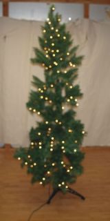 New Christmas Tree Artificial 6 5' Corner Spruce Holiday Pre Lit Lights Quarter