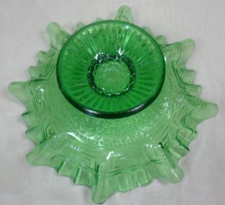 Vintage Northwood Greek Key Scales Ruffled Edge Footed Compote Candy Dish Bowl