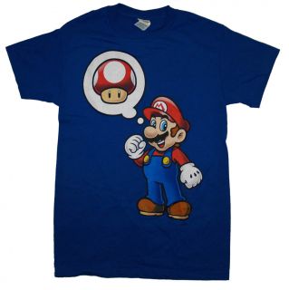 Super Mario Bros Nintendo Mushroom Thought Bubble Video Game T Shirt Tee