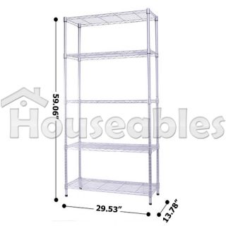 5 Tiers Metal Wire Stand Rolling Shelf Shelving Organizer Storage Rack Holder