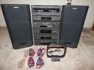 Sony Mini HiFi Micro Shelf Stereo System w Am FM Dual Tape Speakers Equalizer