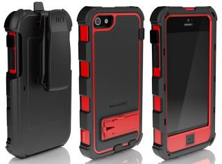 Ballistic HC Hard Core Case Cover Kickstand Belt Clip Holster iPhone 5 Black Red
