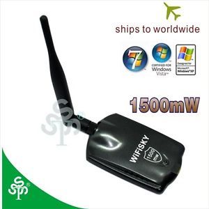 1500mw Long Range Wireless 10g Wifisky USB WiFi Adapter 6dBi Antenna Bkl