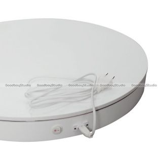 80kg Loading 60cm 24" Dia Heavy Duty White Rotating Display Stand Turntable 110V