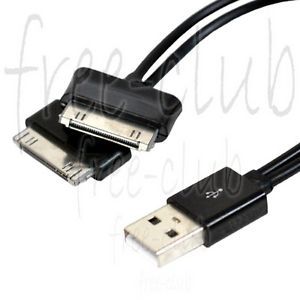 2in1 USB Data Sync Charging Cable for iPhone iPad Samsung Galaxy Tab