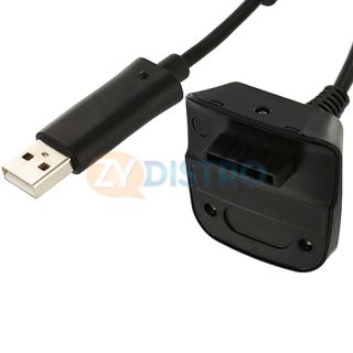 For Xbox 360 2X Black Wireless Controller USB Charging Cable Replacement Charger