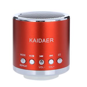 Kaidaer Portable Best Mini Speaker Micro SD TF HiFi  4 Player USB FM Red