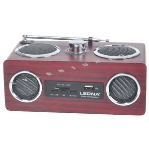 New Leona SA600 Portable SD USB  Music Speaker with FM Radio Remote Control