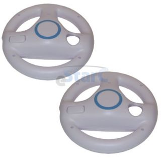 New 2 Pack White Wii Wheel for Mario Kart Racing Game