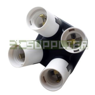 Photo Video 1 to 4 Socket E27 Light Stand Splitter Lamp Bulbs Adapter Holder