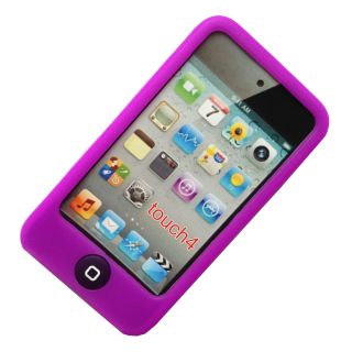 Brand New Violet Soft Gel Silicone Case Cover Skin for iPod Touch 4 4G 4th 4 Gen