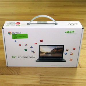 New Acer 11 6" C7 Chromebook Gray C710 2856 Intel 847 16GB SSD SEALED Retail Box