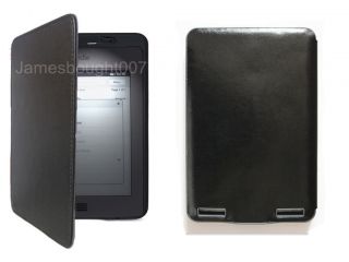 New Leather Slim Case Cover LED Build in Lighted for  Kindle Touch Black
