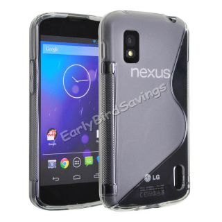 Gray s Line Wave Soft TPU Gel Case Cover Skin for Google Nexus 4 LG E960