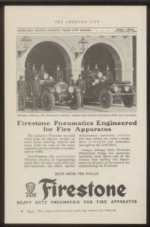 1926 Alhambra California Fire Engine Truck firemen Station Firestone Tire Ad