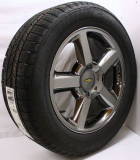 New Set 4 Black Chrome Z71 Silverado LTZ 20 inch Wheels Rims Goodyear Tires