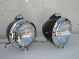 Guide Style Headlights w Turn Signal Street Rat Hot Rod 1928 29 30 31 32 Chevy
