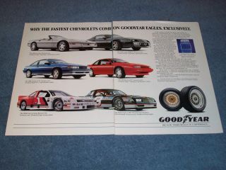 1988 Goodyear Tires Ad Dale Earnhardt Monte Carlo Corvette Camaro IROC Z IMSA
