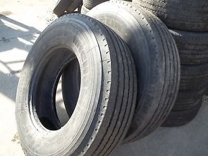 Used Pair of Michelin 315 80R22 5 Truck Tires