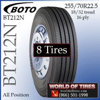 8 Tires Boto BT212N 255 70R22 5 22 5 Tire Semi Truck Tires 255 70 22 5 25570