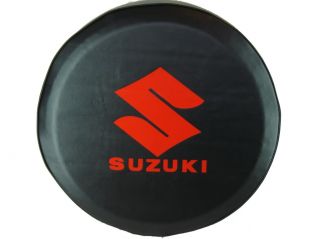 Sparecover® ABC Series Suzuki Red Logo Tire Cover HD Tuxedo Black