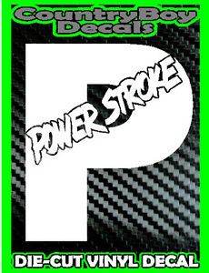 Powerstroke Ford P Logo Slant Vinyl Decal Sticker Turbo Diesel Truck 4x4 Mud