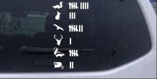 Keeping Count Roadkill Animals Funny Car Truck Window Decal Sticker 8in White