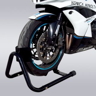 Motorcycle Sports Bike Stand Front 17" Wheel Chock Sportbike Self Locking New