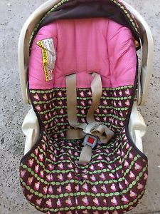Graco SnugRide 22 Replacement Car Seat Cover Canopy Pink Brown Flowers EUC