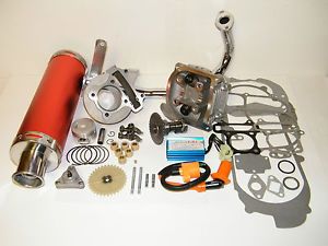 100cc Big Bore Kit Power Pack Red Exhaust GY6 50cc QMB139 Chinese Scooter Parts