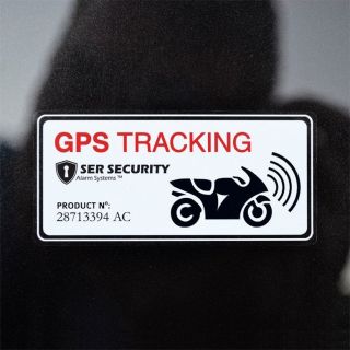 2X motorbike Scooter Alarm GPS Warning Sticker Decal Road Bike Motorcycle White